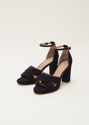 Phase Eight Navy Suede Platform Heels Navy Australia | VB2819657